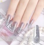 Silver Glitter Poly Nail Gel Tube 15 ML Nail UV Nail Gel Acrylic for Nail Extension 15 ml