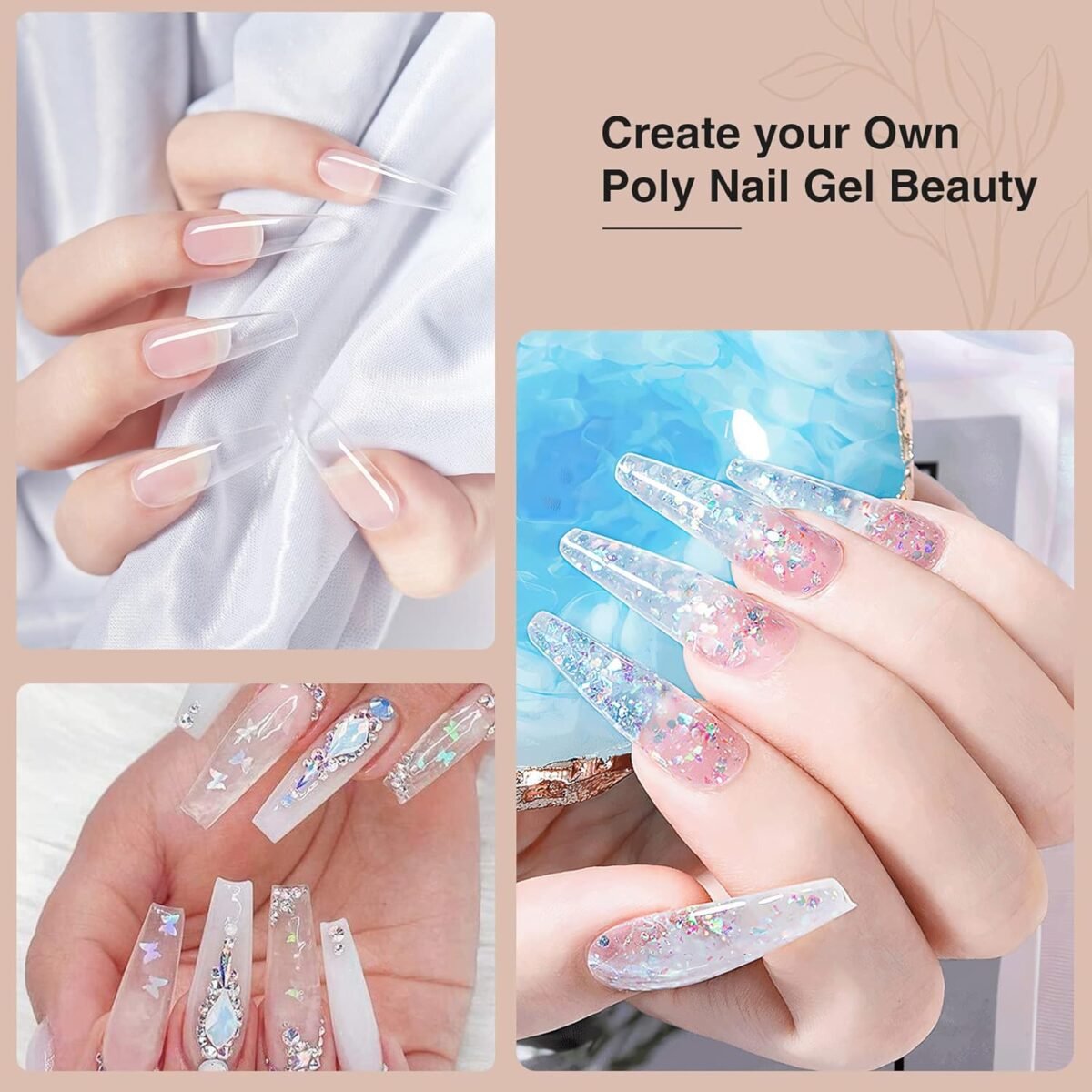 Poly Nail Gel, Aubss 15ML Extension Gel Clear Builder Nail Gel